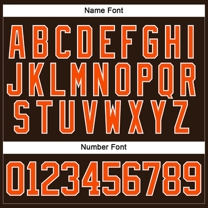 Custom Brown Orange-White Hockey Lace Neck Jersey - Sky-Custom