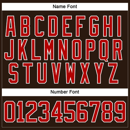 Custom Brown Red-White Hockey Lace Neck Jersey - Sky-Custom
