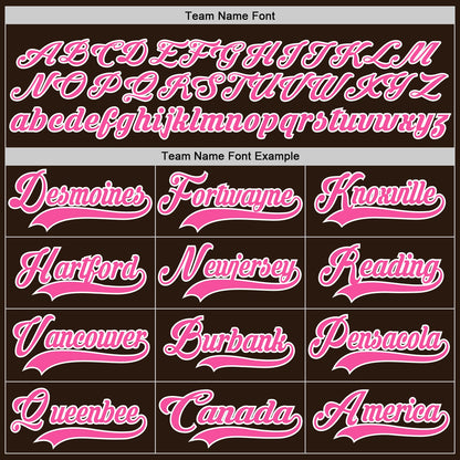 Custom Brown Pink-White Hockey Lace Neck Jersey - Sky-Custom
