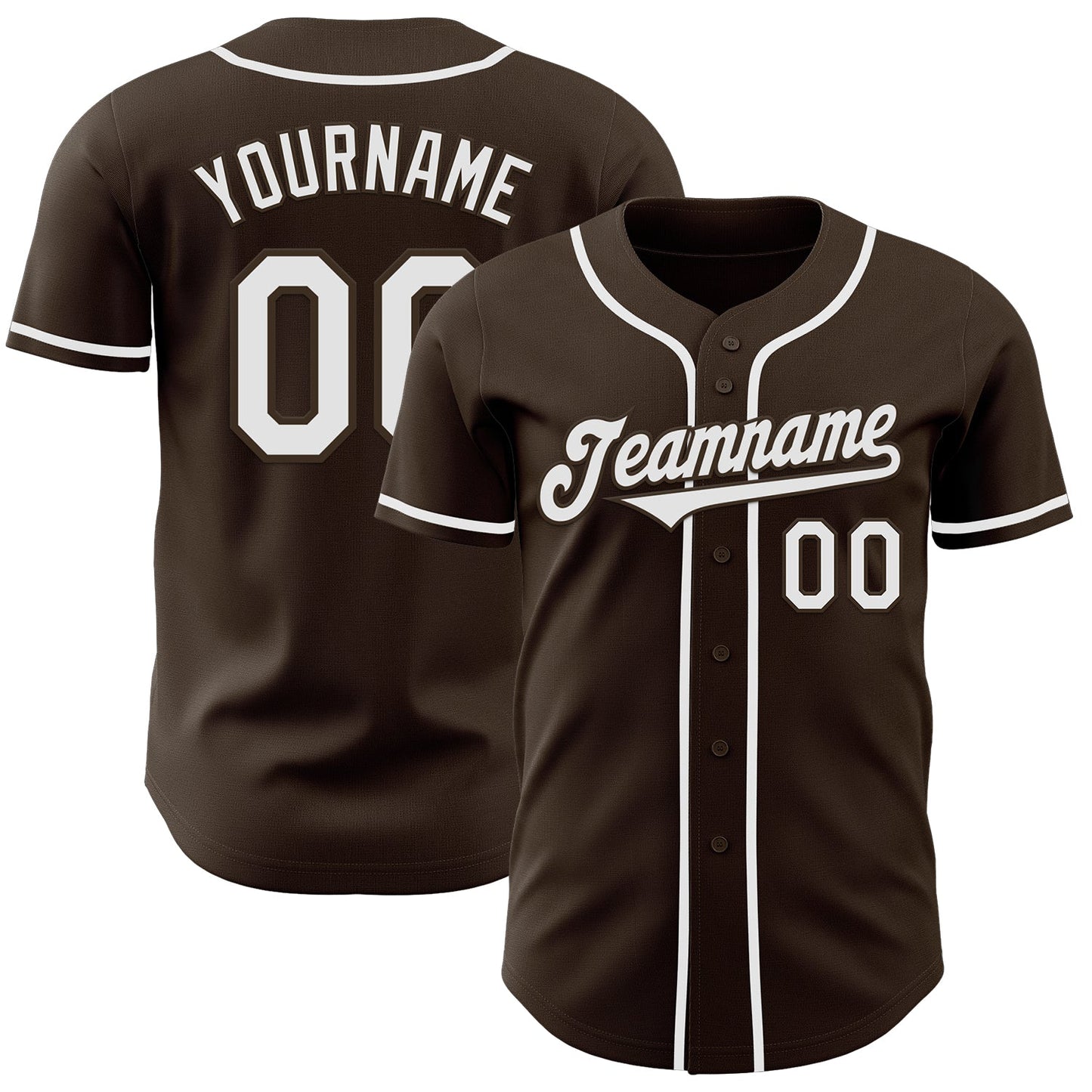 Custom Brown White Authentic Baseball Jersey - Sky-Custom