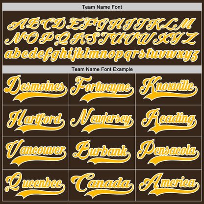 Custom Brown Gold-White Hockey Jersey - Sky-Custom