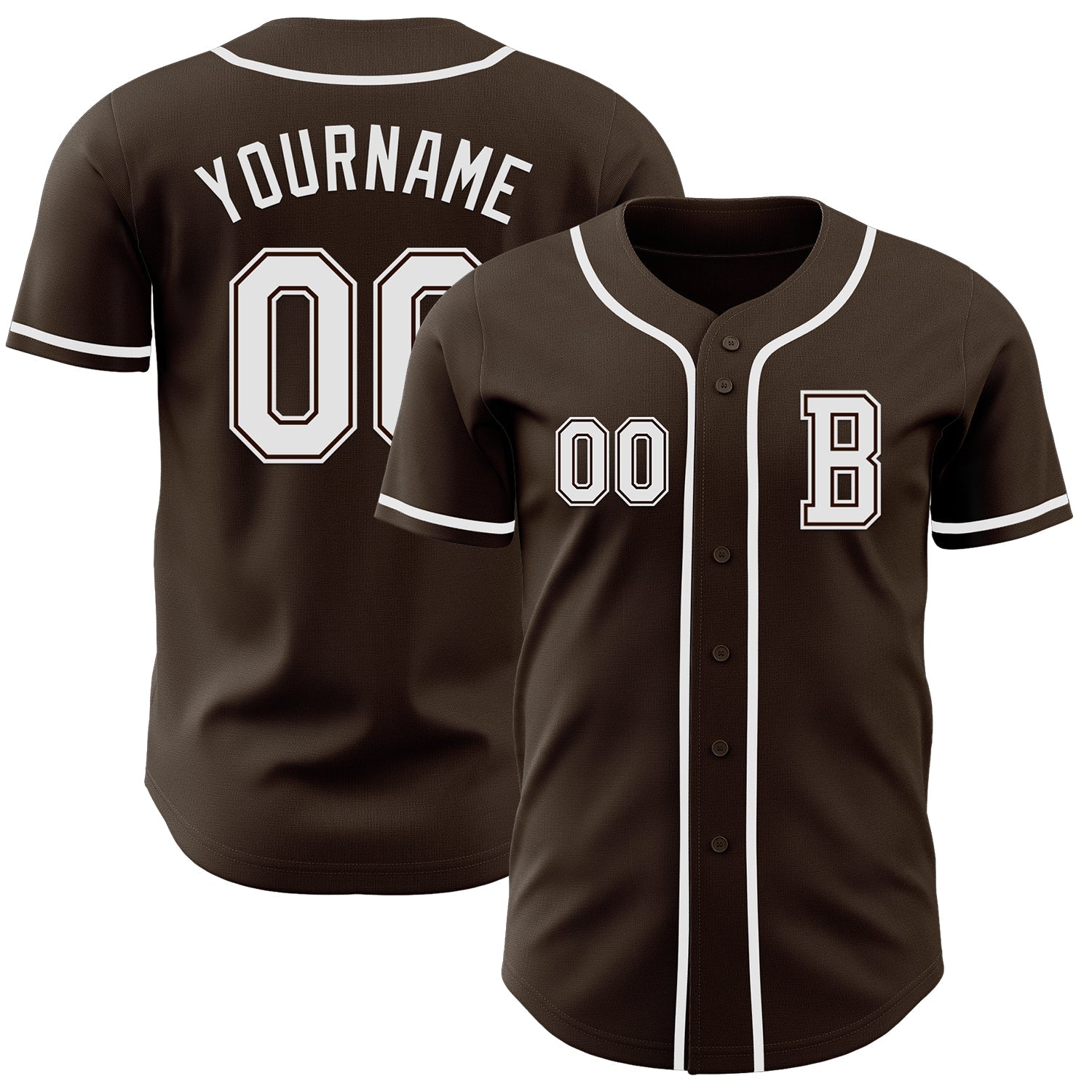 Custom Brown White Authentic Baseball Jersey - Sky-Custom