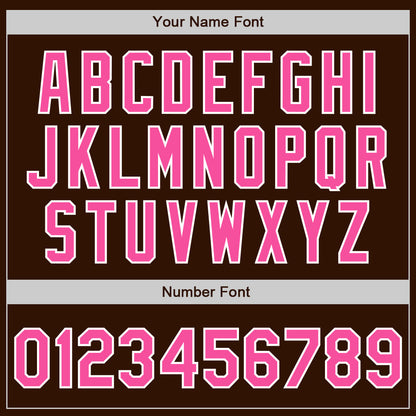 Custom Brown Pink-White Authentic Baseball Jersey - Sky-Custom