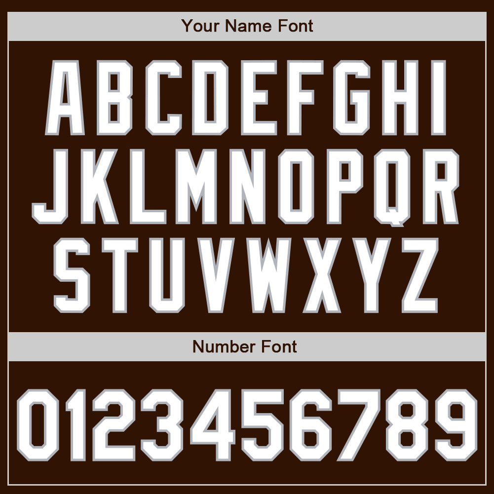 Custom Brown White-Gray Authentic Baseball Jersey - Sky-Custom