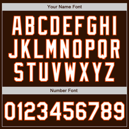 Custom Brown White-Orange Authentic Baseball Jersey - Sky-Custom
