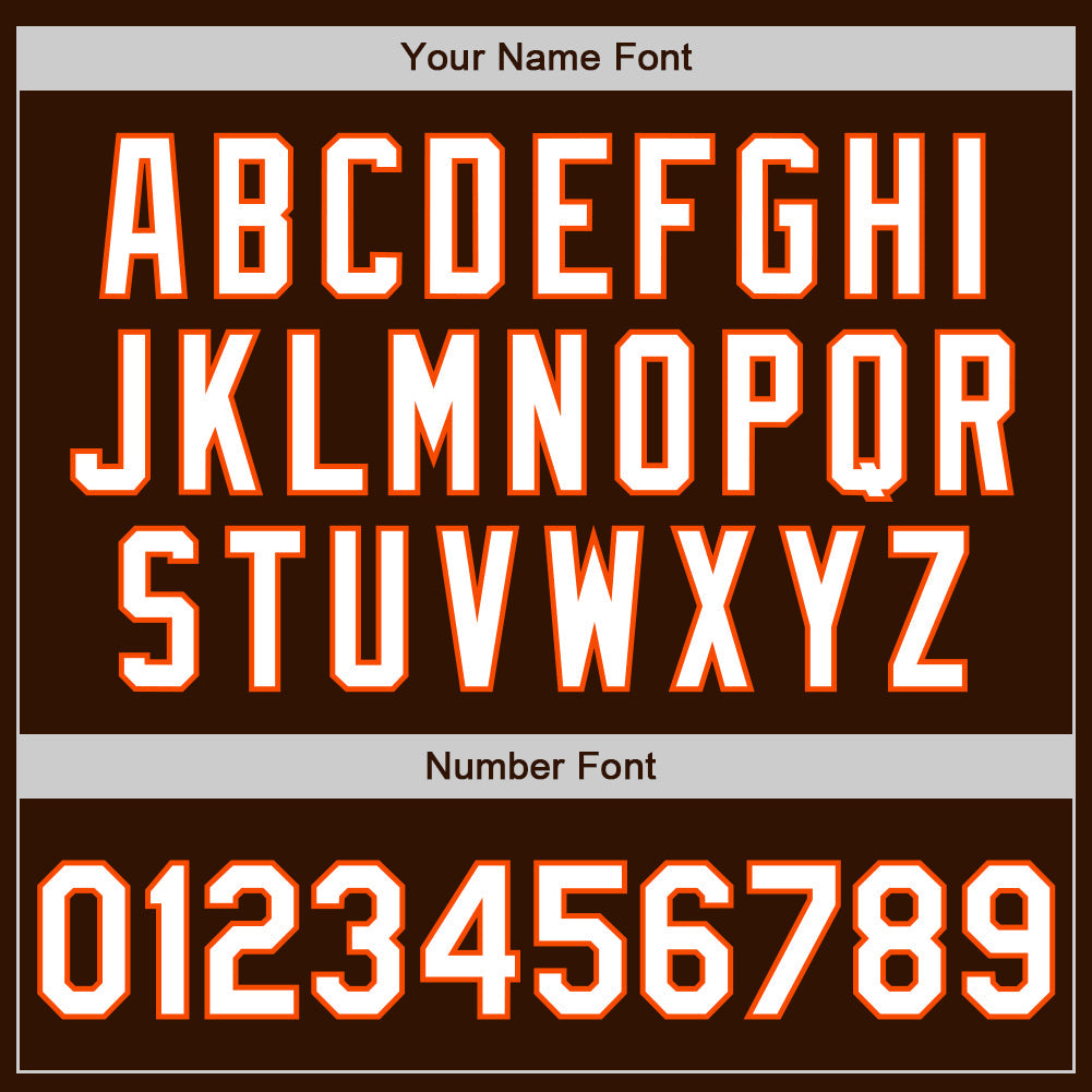 Custom Brown White-Orange Authentic Baseball Jersey - Sky-Custom
