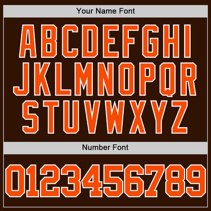 Custom Brown Orange-White Authentic Basketball Jersey - Sky-Custom