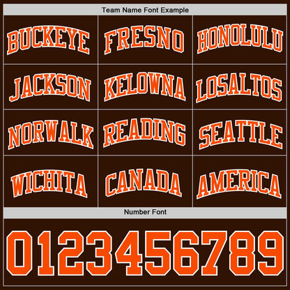 Custom Brown Orange-White Authentic Basketball Jersey - Sky-Custom