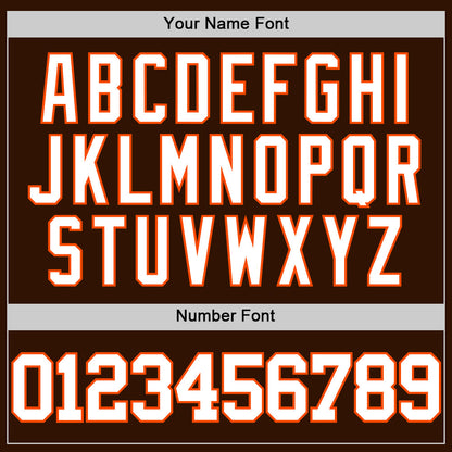 Custom Brown White-Orange Authentic Basketball Jersey - Sky-Custom