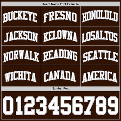 Custom Brown White-Gray Authentic Basketball Jersey - Sky-Custom