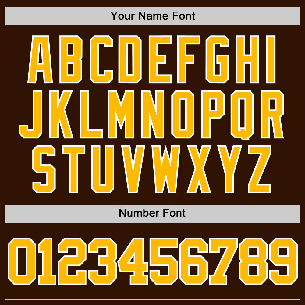 Custom Brown Gold-White Authentic Basketball Jersey - Sky-Custom