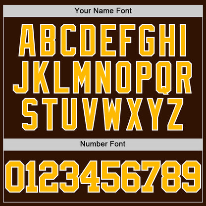Custom Brown Gold-White Authentic Basketball Jersey - Sky-Custom