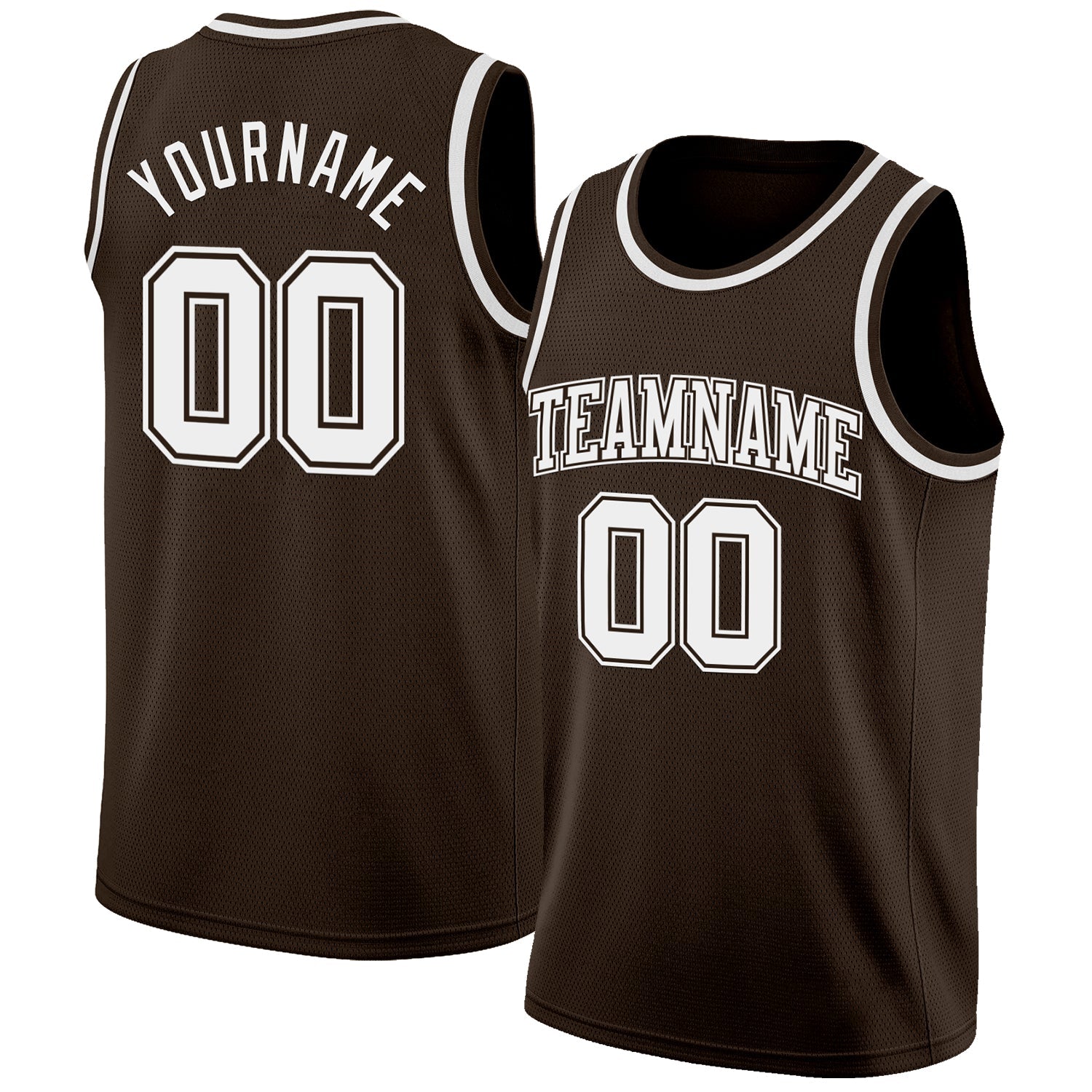 Custom Brown White Authentic Basketball Jersey - Sky-Custom