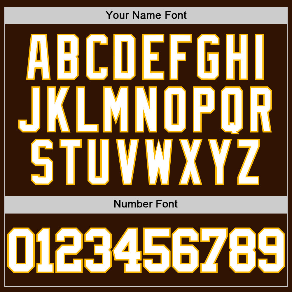 Custom Brown White-Gold Authentic Basketball Jersey - Sky-Custom