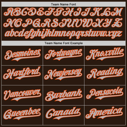 Custom Brown Orange-Gray Authentic Baseball Jersey - Sky-Custom