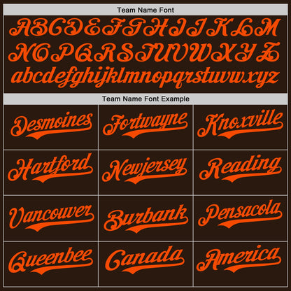Custom Brown Orange Authentic Baseball Jersey - Sky-Custom