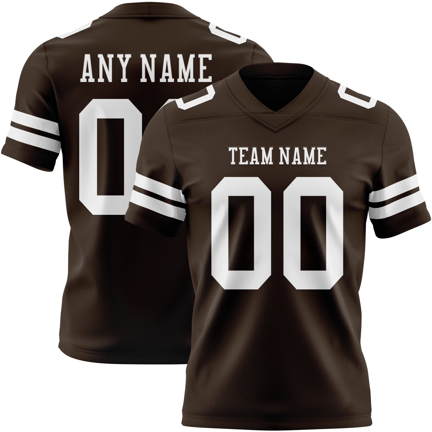 Custom Brown White Mesh Authentic Football Jersey - Sky-Custom