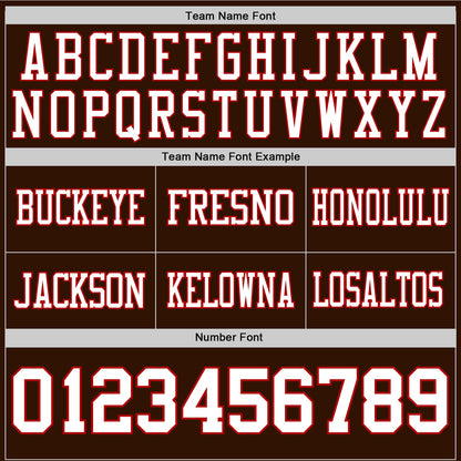 Custom Brown White-Red Mesh Authentic Football Jersey - Sky-Custom