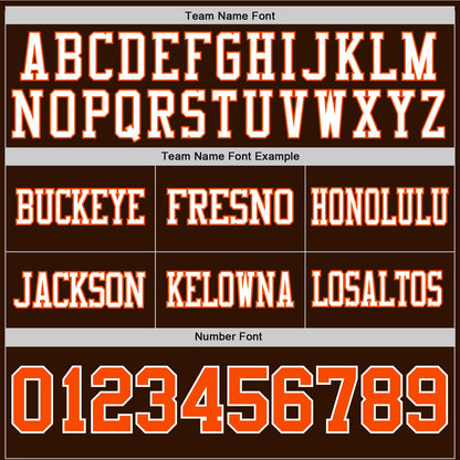 Custom Brown Orange-White Mesh Authentic Football Jersey - Sky-Custom