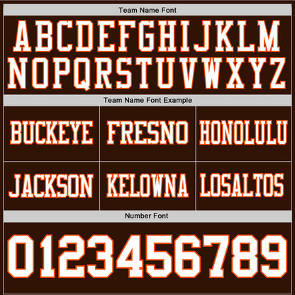 Custom Brown White-Orange Mesh Authentic Football Jersey - Sky-Custom