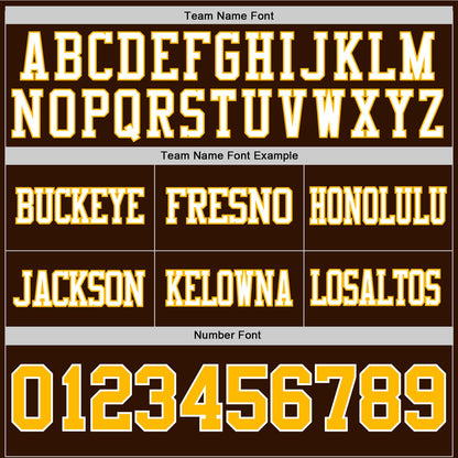 Custom Brown Gold-White Mesh Authentic Football Jersey - Sky-Custom
