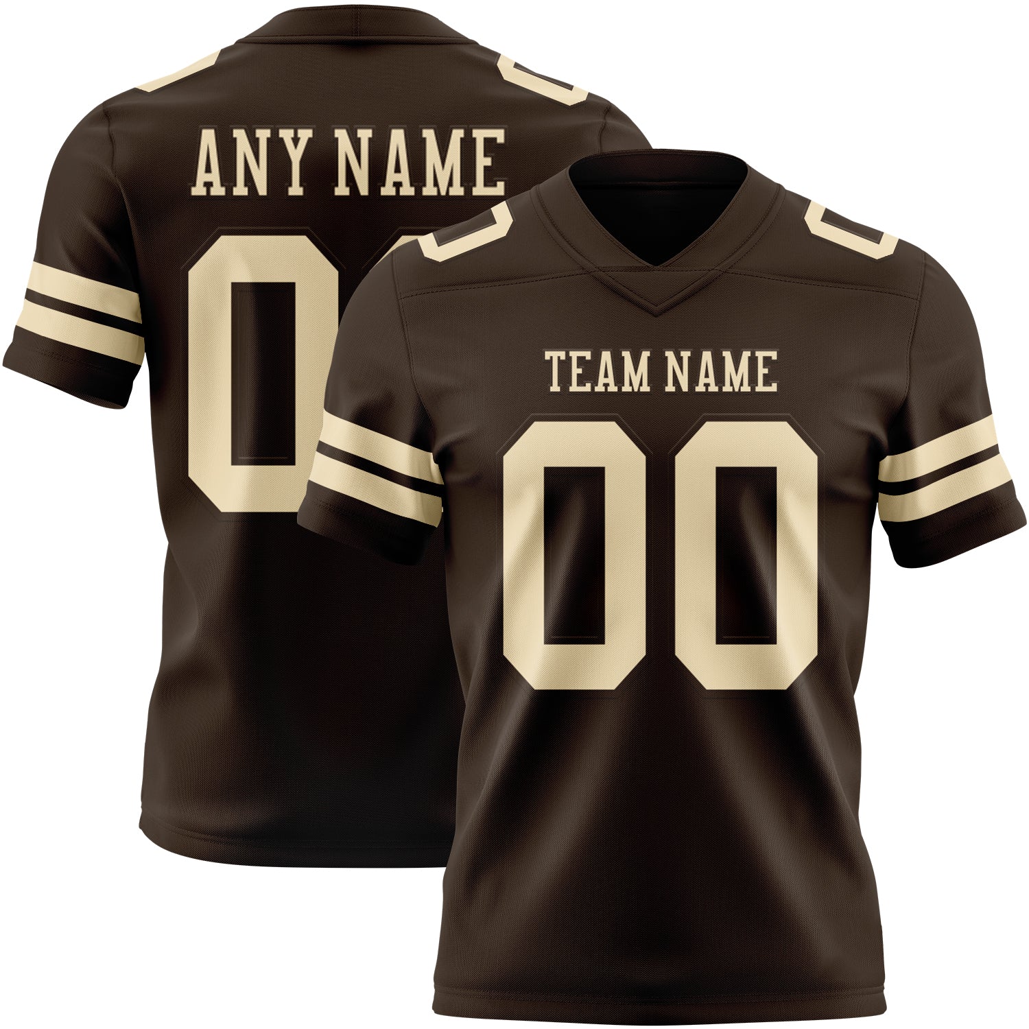 Custom Brown Cream Mesh Authentic Football Jersey - Sky-Custom