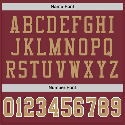 Custom Burgundy Old Gold-White Mesh Authentic Throwback Football Jersey - Sky-Custom