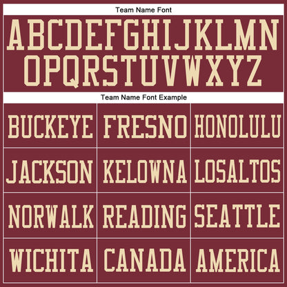 Custom Burgundy Cream Mesh Authentic Football Jersey - Sky-Custom