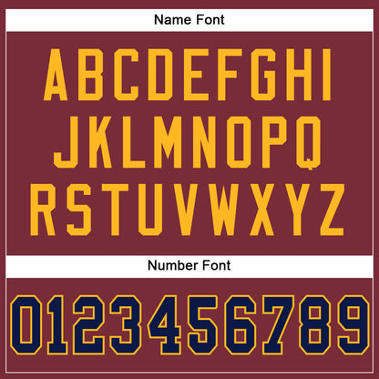 Custom Burgundy Navy-Gold Mesh Authentic Football Jersey - Sky-Custom