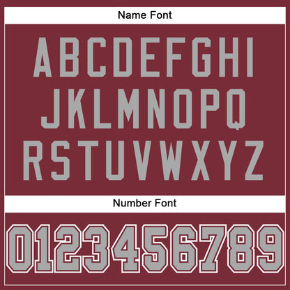 Custom Burgundy Gray-White Mesh Authentic Football Jersey - Sky-Custom