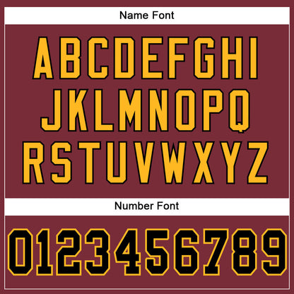 Custom Burgundy Black-Gold Mesh Authentic Football Jersey - Sky-Custom