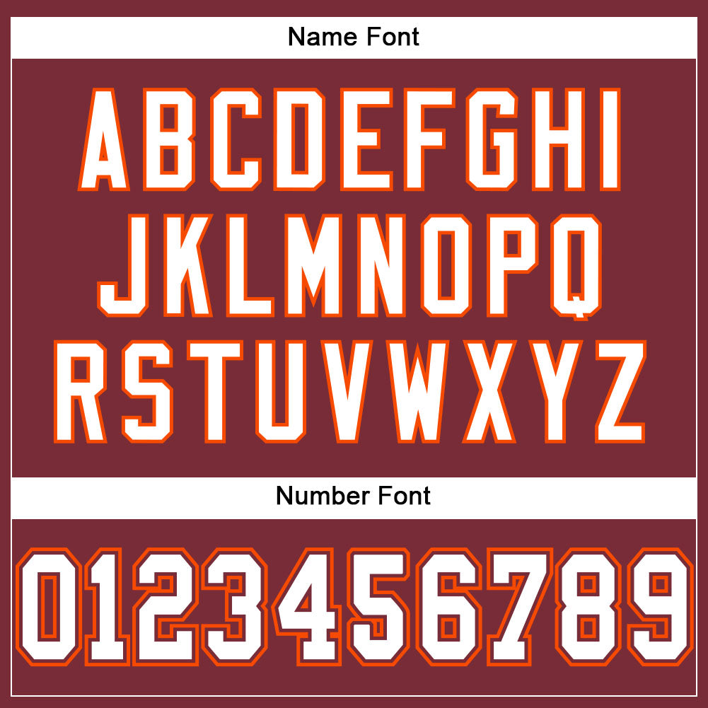 Custom Burgundy White-Orange Mesh Authentic Football Jersey - Sky-Custom
