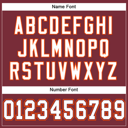 Custom Burgundy White-Orange Mesh Authentic Football Jersey - Sky-Custom