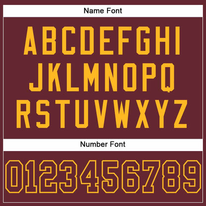 Custom Burgundy Burgundy-Gold Mesh Authentic Football Jersey - Sky-Custom