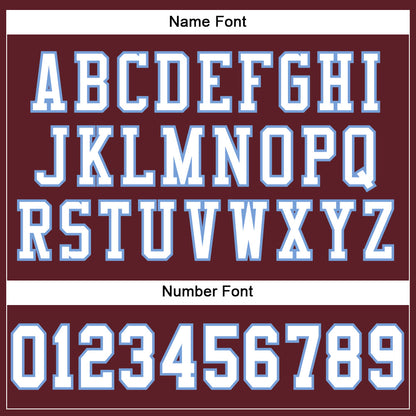 Custom Burgundy White-Light Blue Mesh Authentic Football Jersey - Sky-Custom