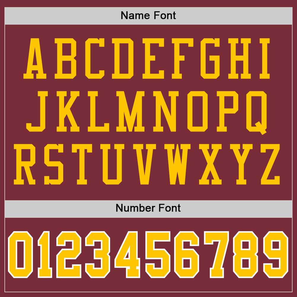Custom Burgundy Gold-White Mesh Authentic Throwback Football Jersey - Sky-Custom