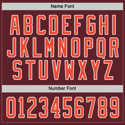 Custom Burgundy Orange-White Hockey Jersey - Sky-Custom