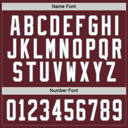 Custom Burgundy White-Gray Hockey Jersey - Sky-Custom