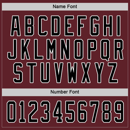 Custom Burgundy Black-White Hockey Jersey - Sky-Custom