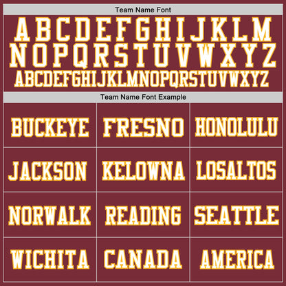 Custom Burgundy Gold-White Mesh Authentic Football Jersey - Sky-Custom