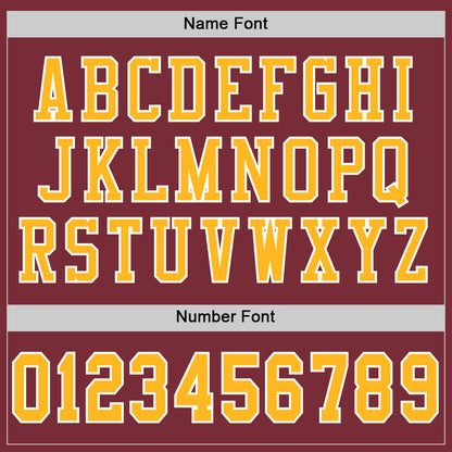 Custom Burgundy Gold-White Mesh Authentic Football Jersey - Sky-Custom