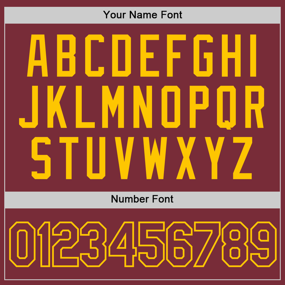 Custom Burgundy Yellow Authentic Baseball Jersey - Sky-Custom