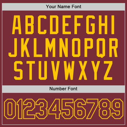 Custom Burgundy Yellow Authentic Baseball Jersey - Sky-Custom
