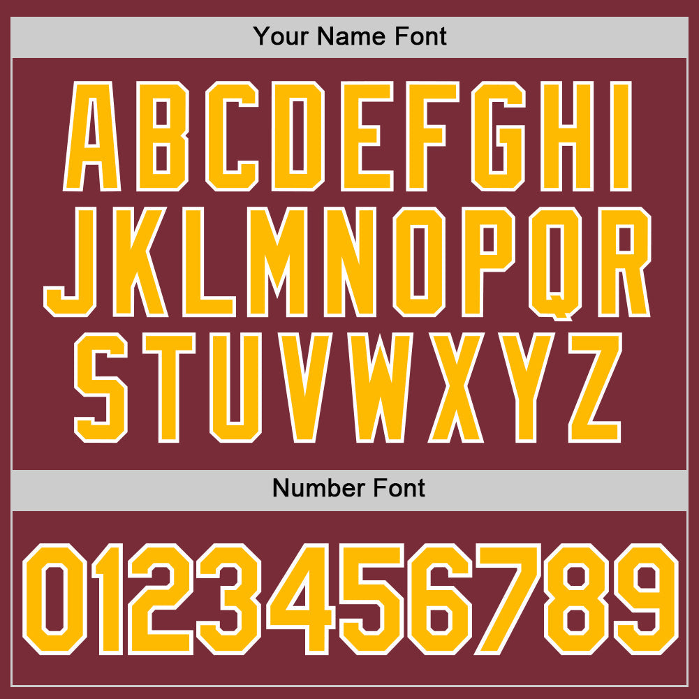 Custom Burgundy Gold-White Authentic Baseball Jersey - Sky-Custom