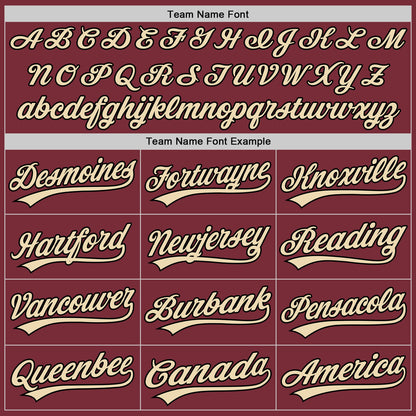 Custom Burgundy Black-City Cream Authentic Baseball Jersey - Sky-Custom