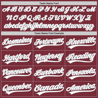 Custom Burgundy White-Gray Authentic Baseball Jersey - Sky-Custom