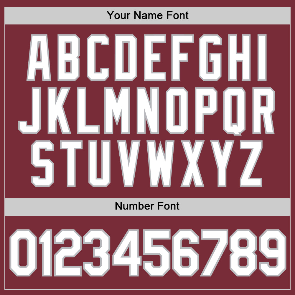 Custom Burgundy White-Gray Authentic Baseball Jersey - Sky-Custom