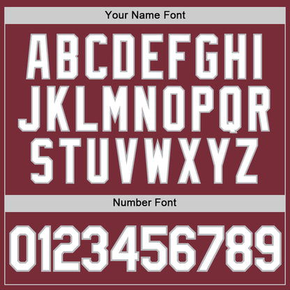 Custom Burgundy White-Gray Authentic Baseball Jersey - Sky-Custom
