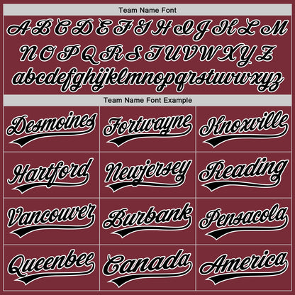 Custom Burgundy Black-White Authentic Baseball Jersey - Sky-Custom
