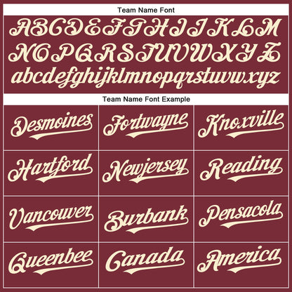 Custom Burgundy Cream Authentic Baseball Jersey - Sky-Custom